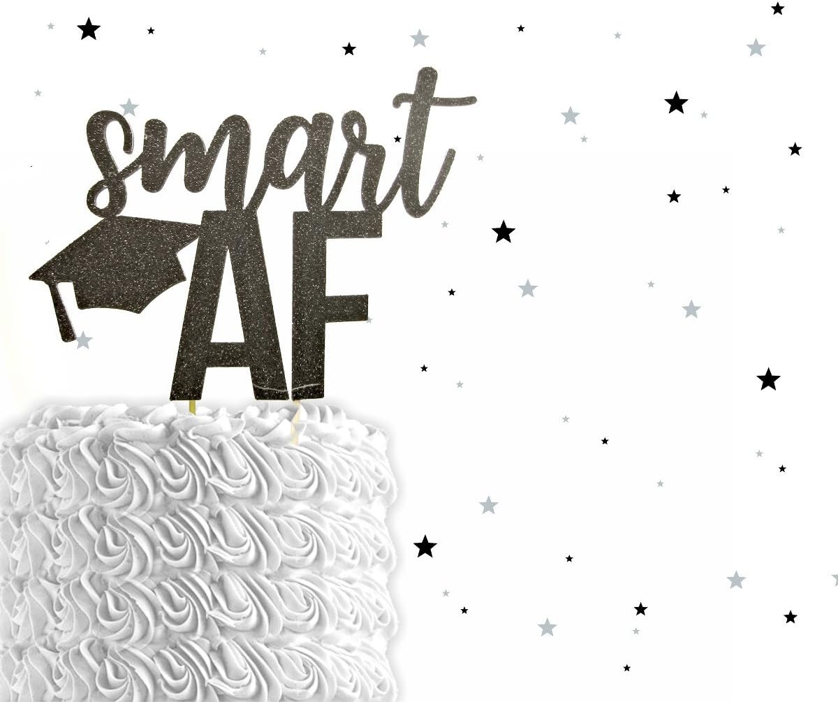 Glitter Smart AF Cake Topper, Graduation Party, Graduation Cake Topper, Graduation Decor, Grad Decorations