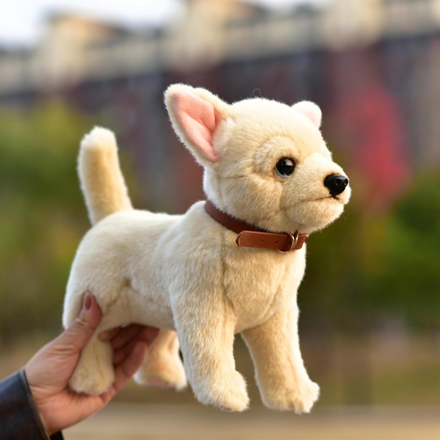 Simulated Chihuahua Plush Toy, Realistic Dog Doll, Children's, Limbs with Aluminum Wire to Stand Firmly on the Table