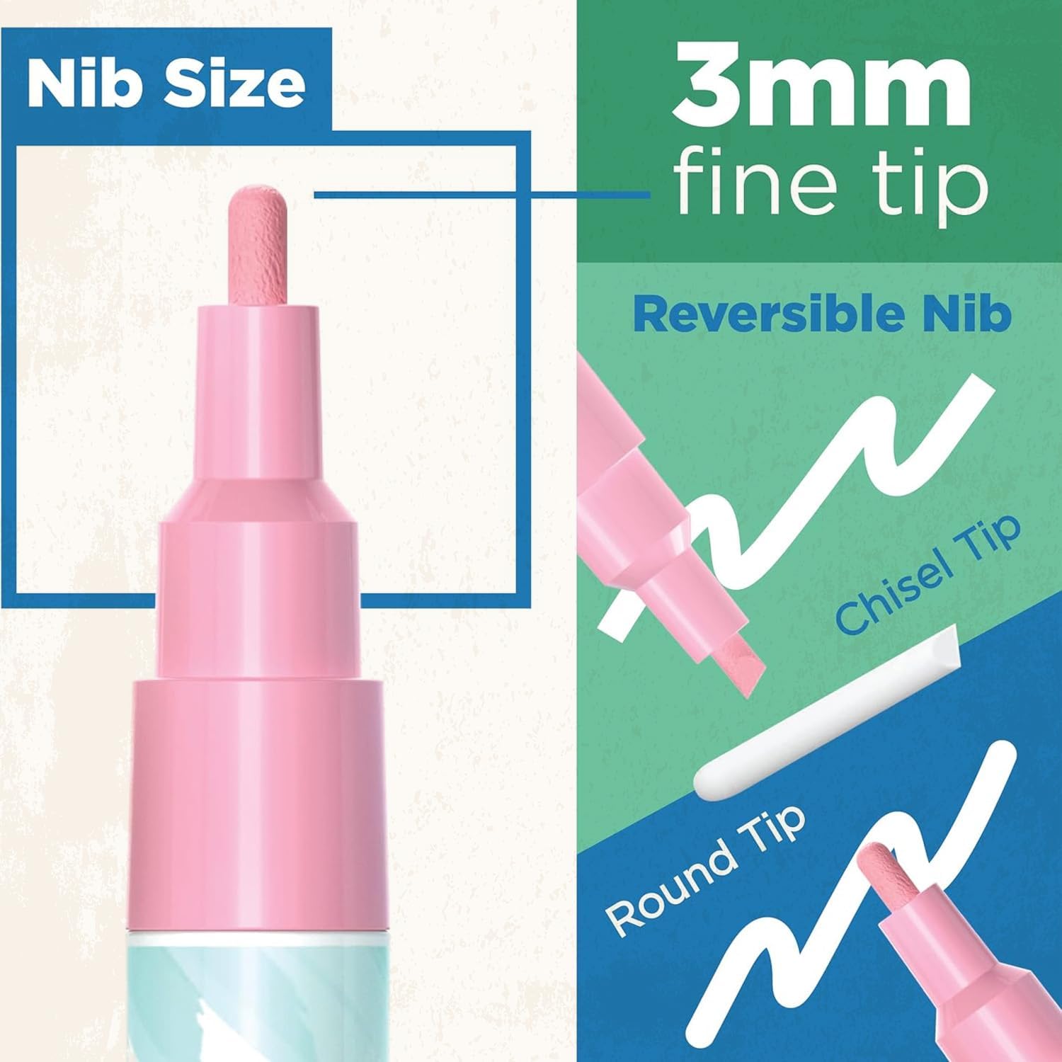 Fine Tip Liquid Chalk Markers for Chalkboard (20 Vintage Colors) - Dry Erase Marker Pens for Blackboard, Windows, Chalkboards Signs, Bistro - 3mm Reversible Tip - Image 3