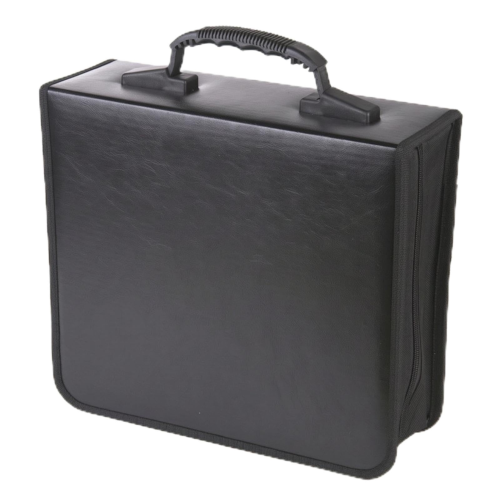 compact cd storage case | secure zippered closure, portable carry design, for travel