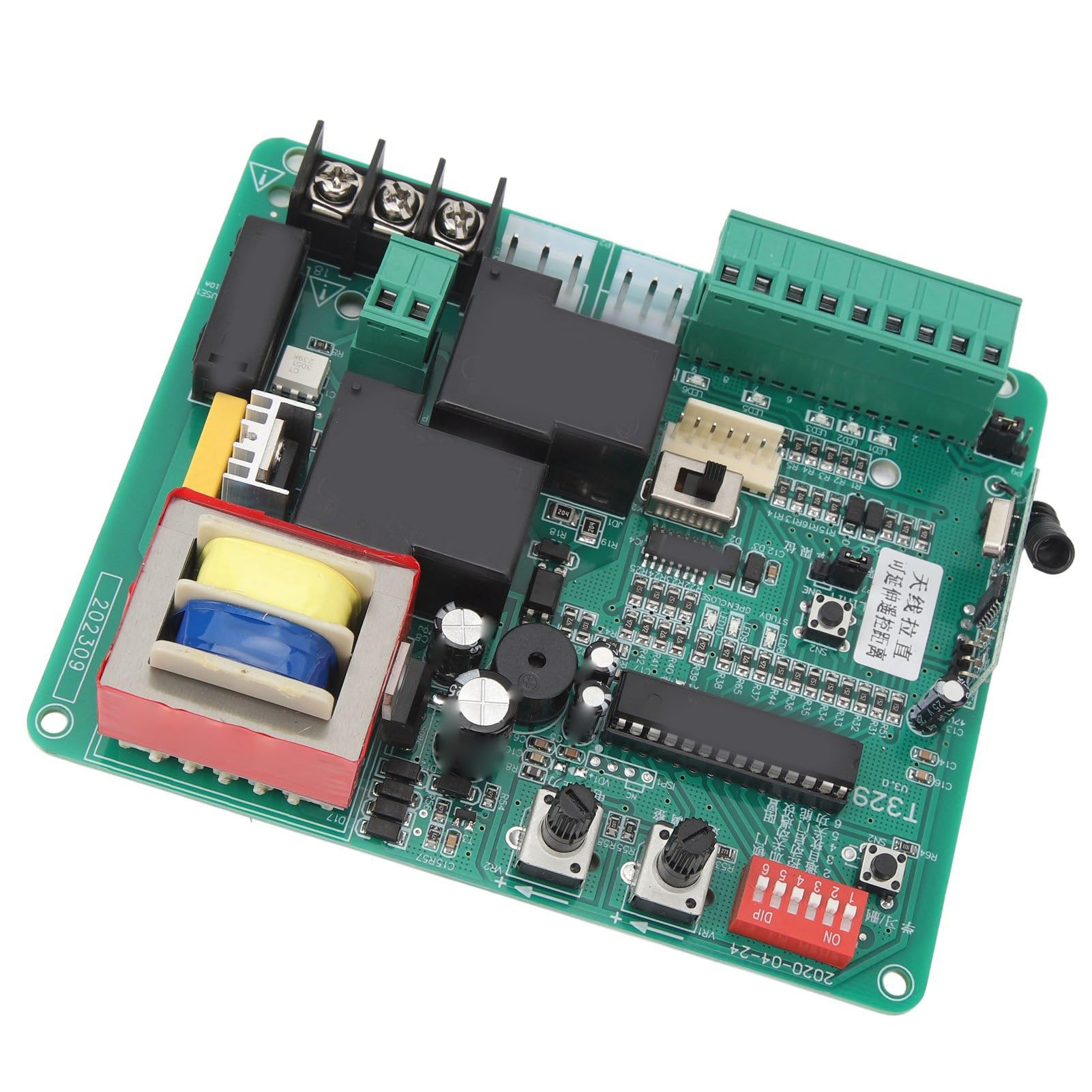 Fafeicy 130x108 Mm Placa de Control del Abridor de Compuerta Deslizante Universal, Placa de Circuito de Motor de Puerta Eléctrica con Ajuste de Resistencia del Motor (220V)