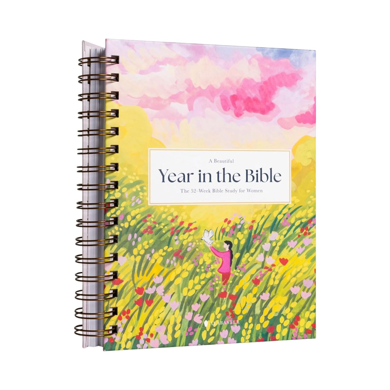 A Beautiful Year in The Bible: The 52-Week Bible Study for Women, A Yearlong Bible Study for Women, Spiral Bible Christian Gifts, Bible Study Supplies Bible Journal for Women (Yellow, One Size)