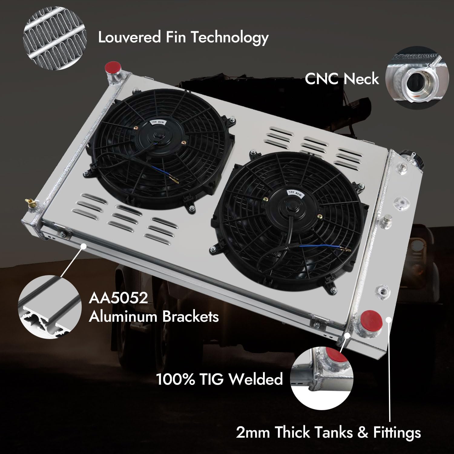 3 Row Core Radiator For 70-81 Chevy Camaro / 78-87 Monte Carlo G-Body Cars,for Buick GMC C/K Suburban Pickup Malibu Nova Jimmy Oldsmobile Pontiac Full Aluminum Radiator with Shroud fan Relay