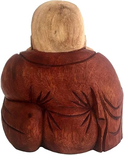 Vista 19 de OMA Estatua de Buda Escultura de Buda de madera maciza tallada Buda feliz Buda riendo FEDERAL (TM)