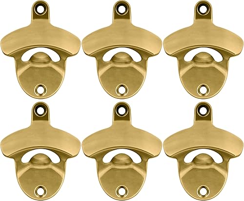 Miniatura 8 de Abrebotellas rústico montado en la pared, abridor de tapas de cerveza de cobre antiguo (paquete de 3) Cobre Antiguo,Bronce antiguo,Dorado