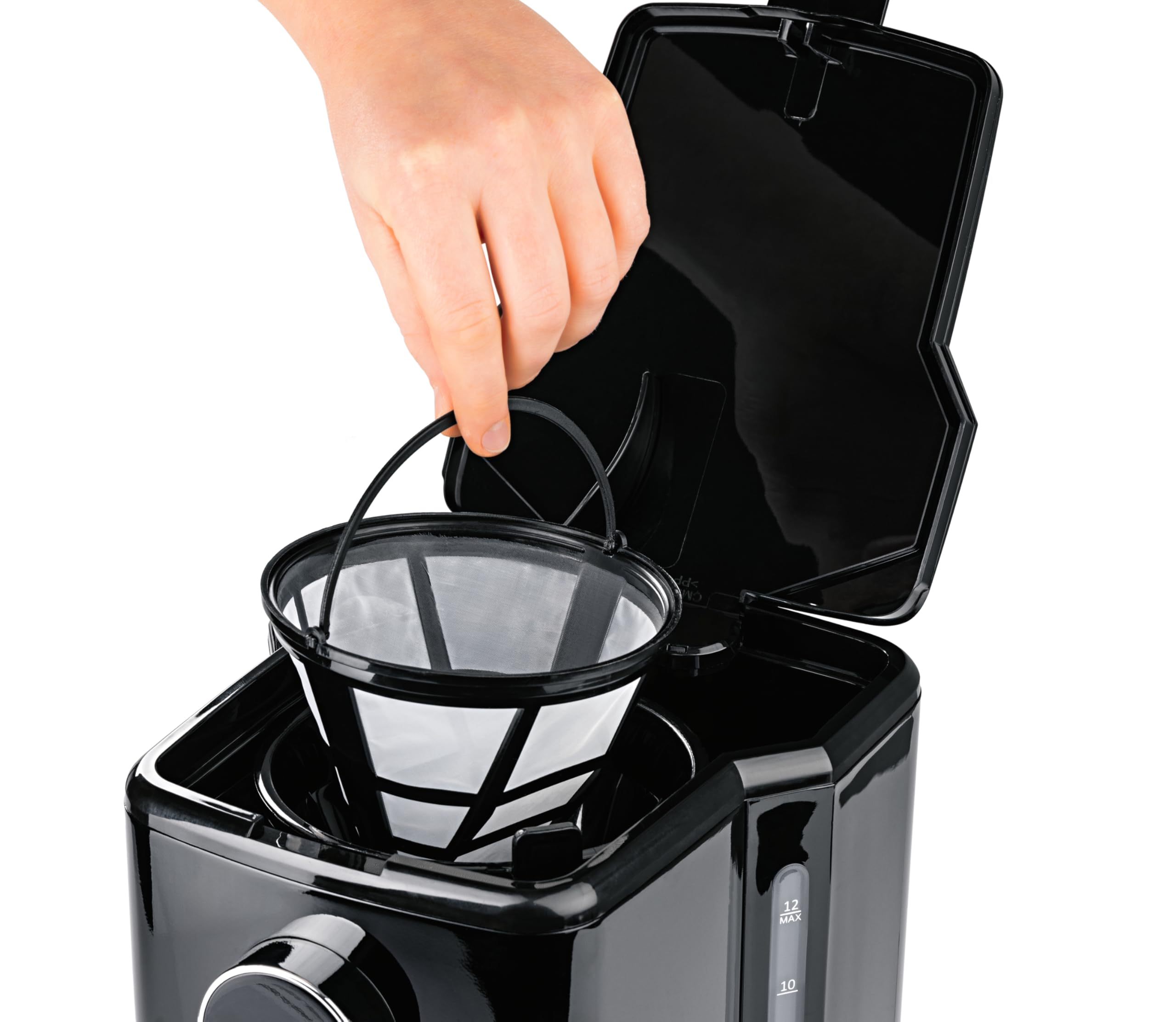 Barista Cafetera con pantalla táctil, cafetera de filtro de 900 W y jarra de vidrio, cafetera de 1,5 litros, máquina de filtro de café en polvo, para hasta 12 tazas de café
