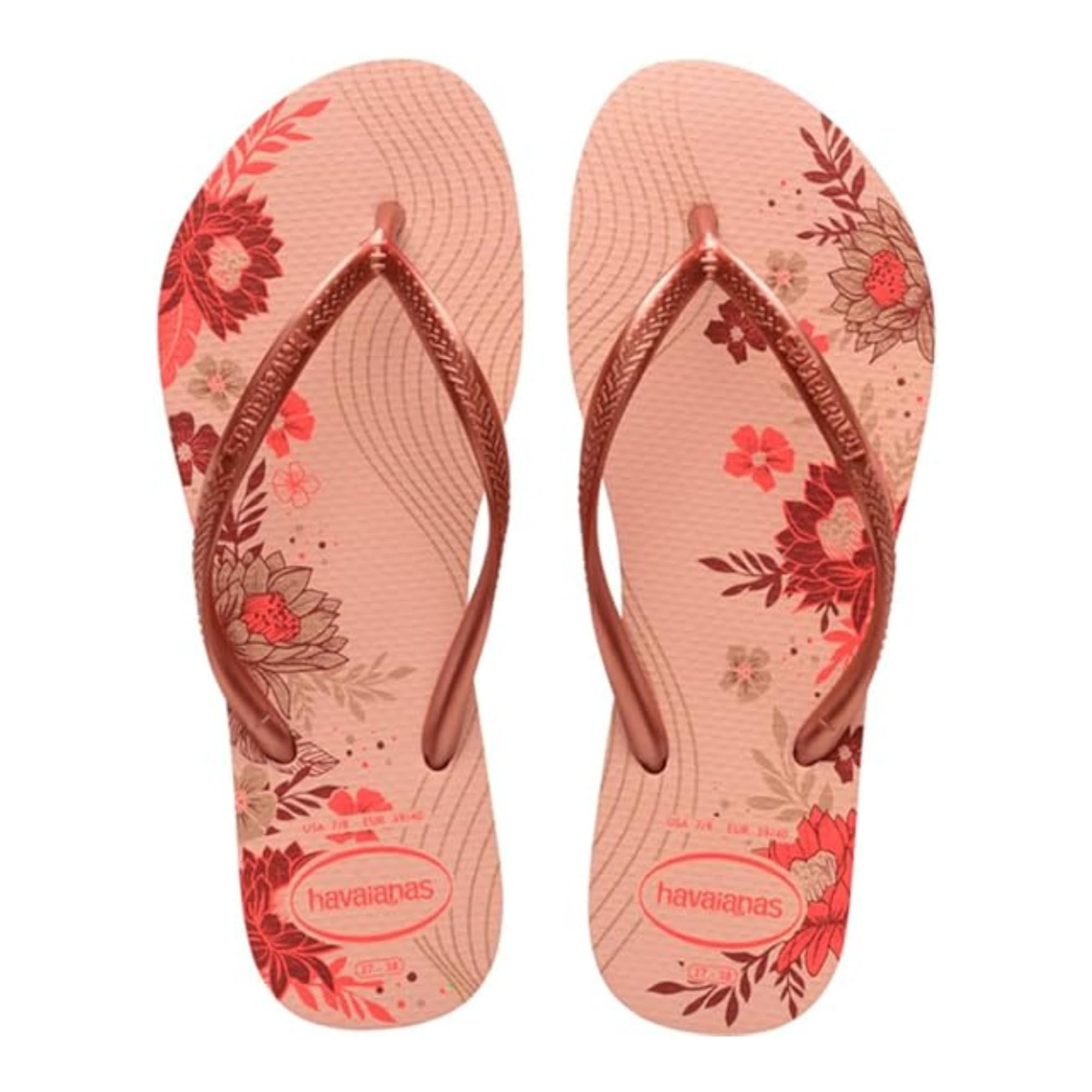 Havaianas Women's Slim Organic Flip-Flop, Rose Ballet Golden Blush Gold, 8.5/9 UK
