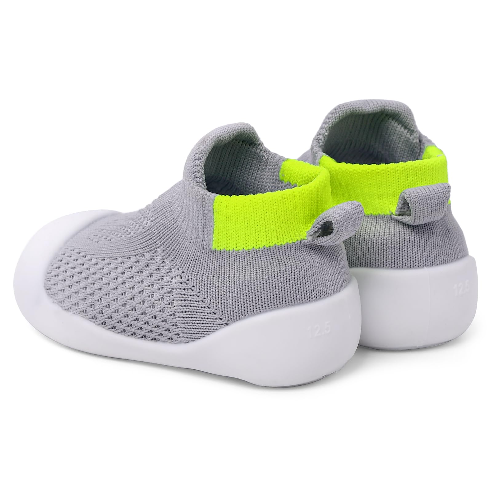 LACOFIA Scarpe Primi Passi Bambino Scarpe Calzino Traspiranti Neonato con Antiscivolo Suola in Gomma