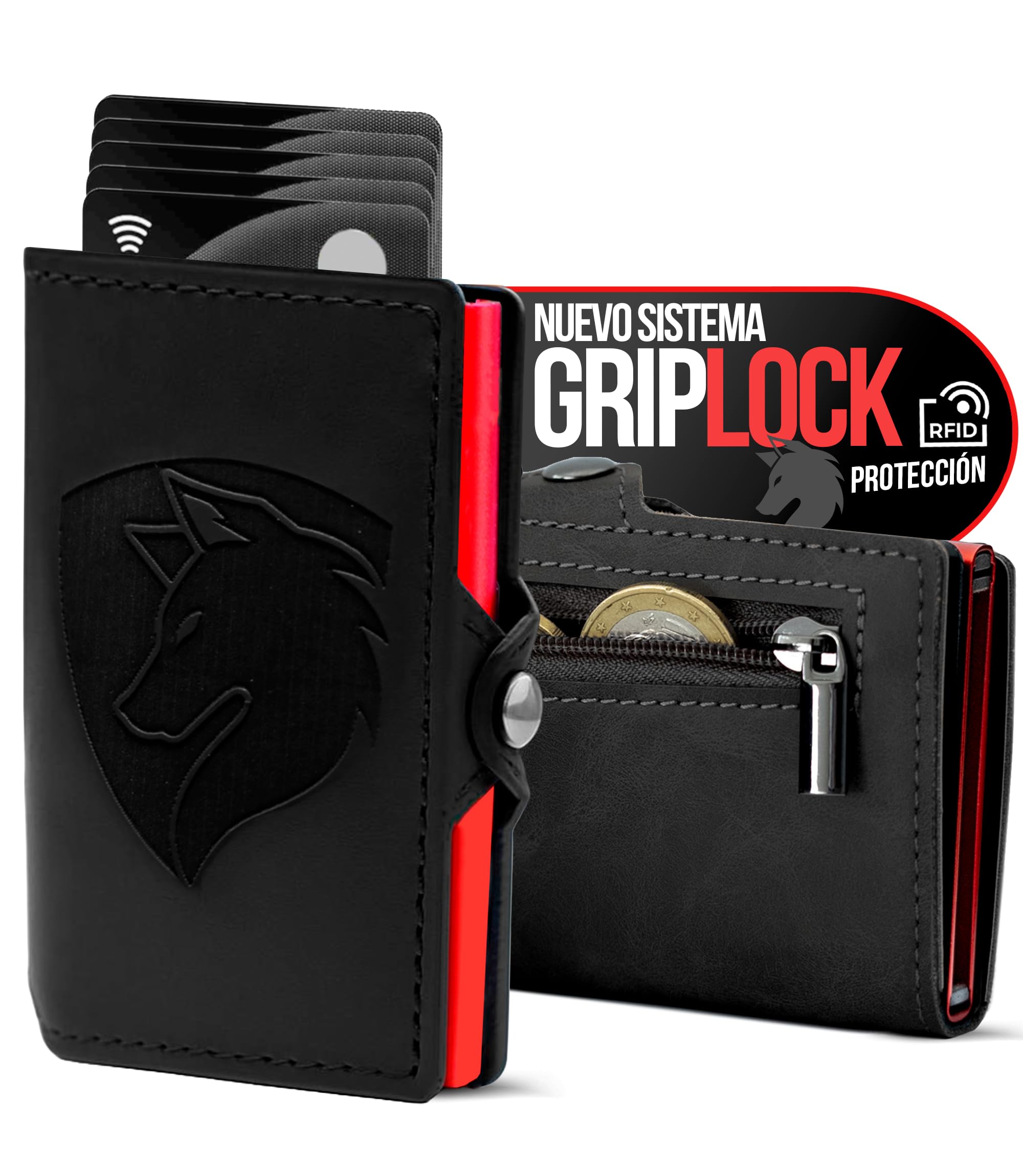Smart RFID Blocking Wallet for Men Slim Metal Card Holder with Money Clip Intelligent Minimalist Wallet Holds 6