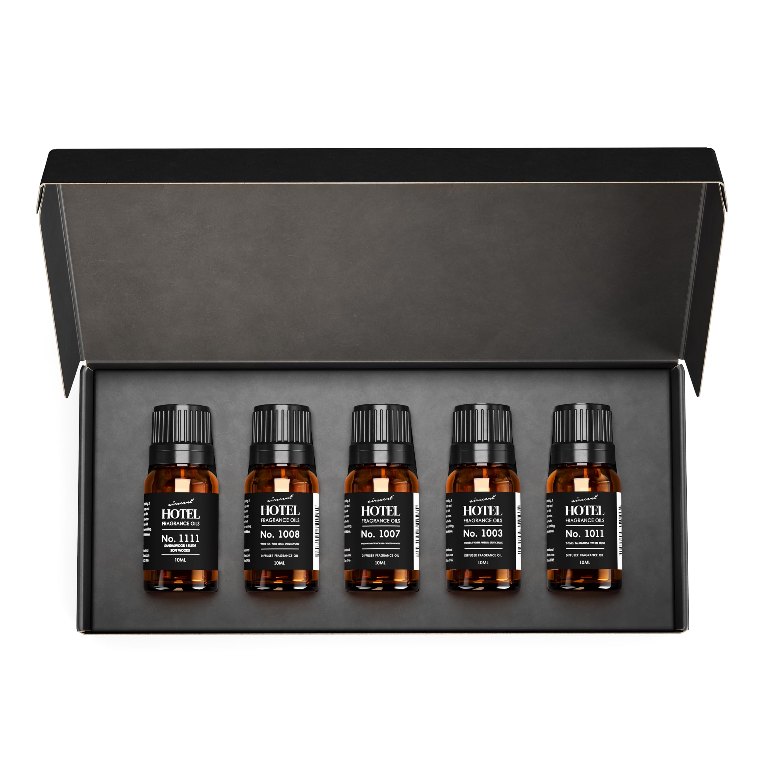 AirScent Hotel Diffuser Oil Gift Set - Inspired by The Most Popular 5-Star Hotel Scents - 10 mL, 0.34 fl oz Fragrance Oil Set - My Way, The Beach Villas and Other Luxury Hotel Scents