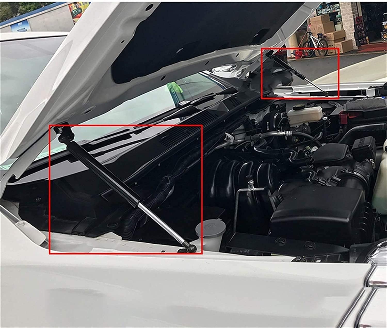 2 Pezzi Auto Ammortizzatori cofano motore per Alfa Romeo 147 2001-2010, Asta di Supporto Ammortizzatore per Cofano Motore con Molla a Gas
