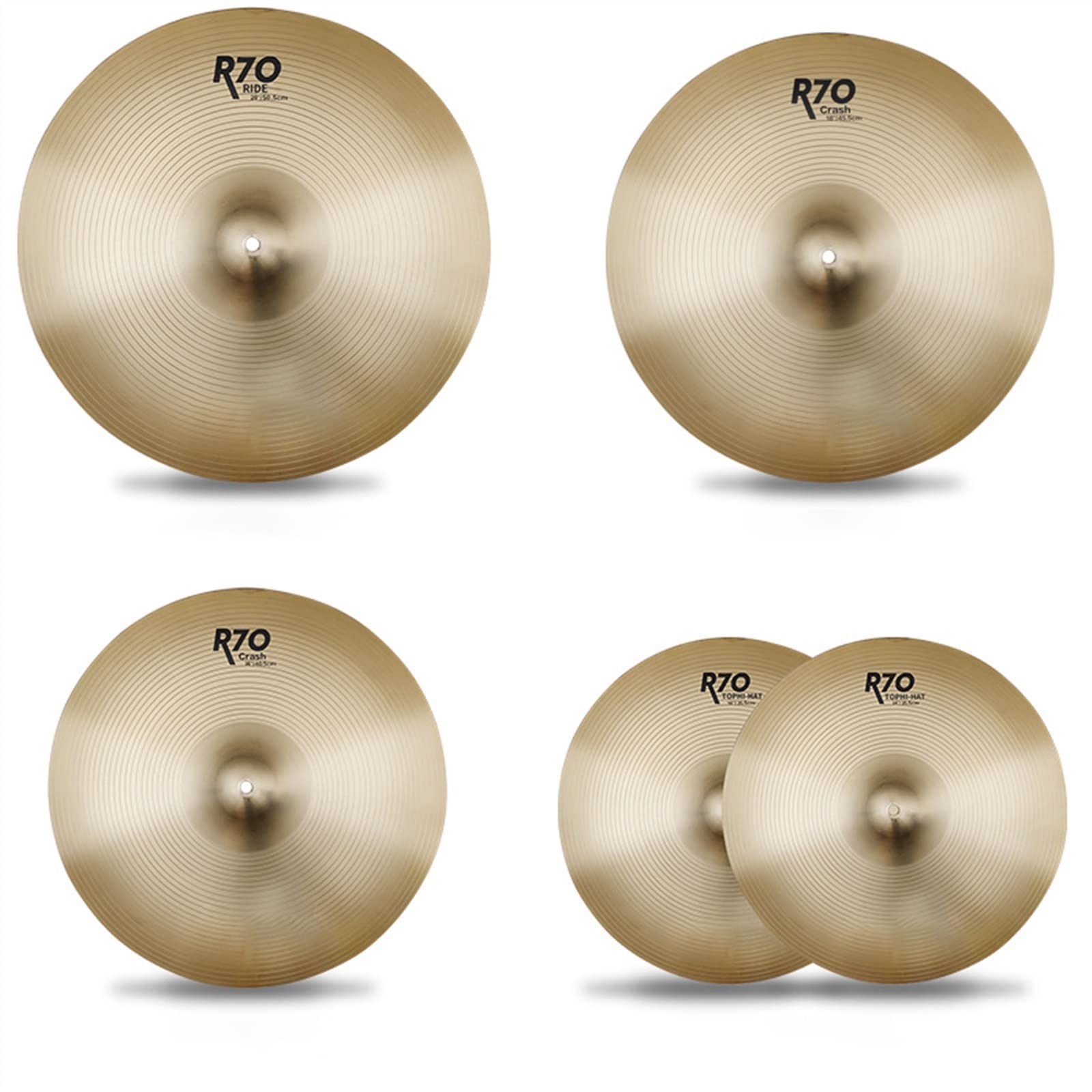 platillos Juego De Batería, Platillo De Aleación, Hi-Hat, Platillo Colgante Recto Colgante Oblicuo, Juego De 14/16/18/20 Pulgadas (Color : Five)