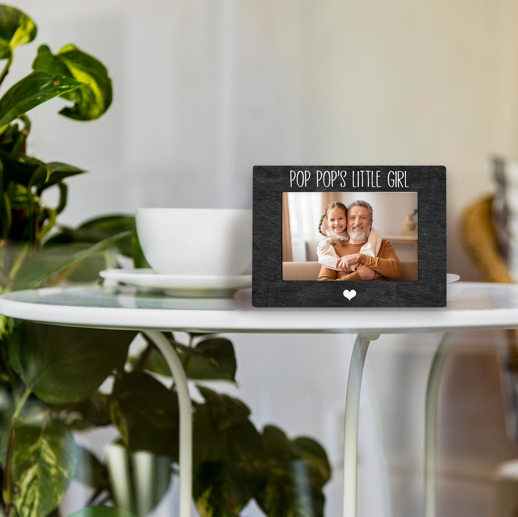 Pop Pop 4x6 Picture Frame, Grandpa Photo Frame, Granddaughter Picture Frame, Gifts for Pop Pop from Granddaughter Grandkids, Pop Pop’s Little Girl Picture Photo Frames for Desk Shelf Decor