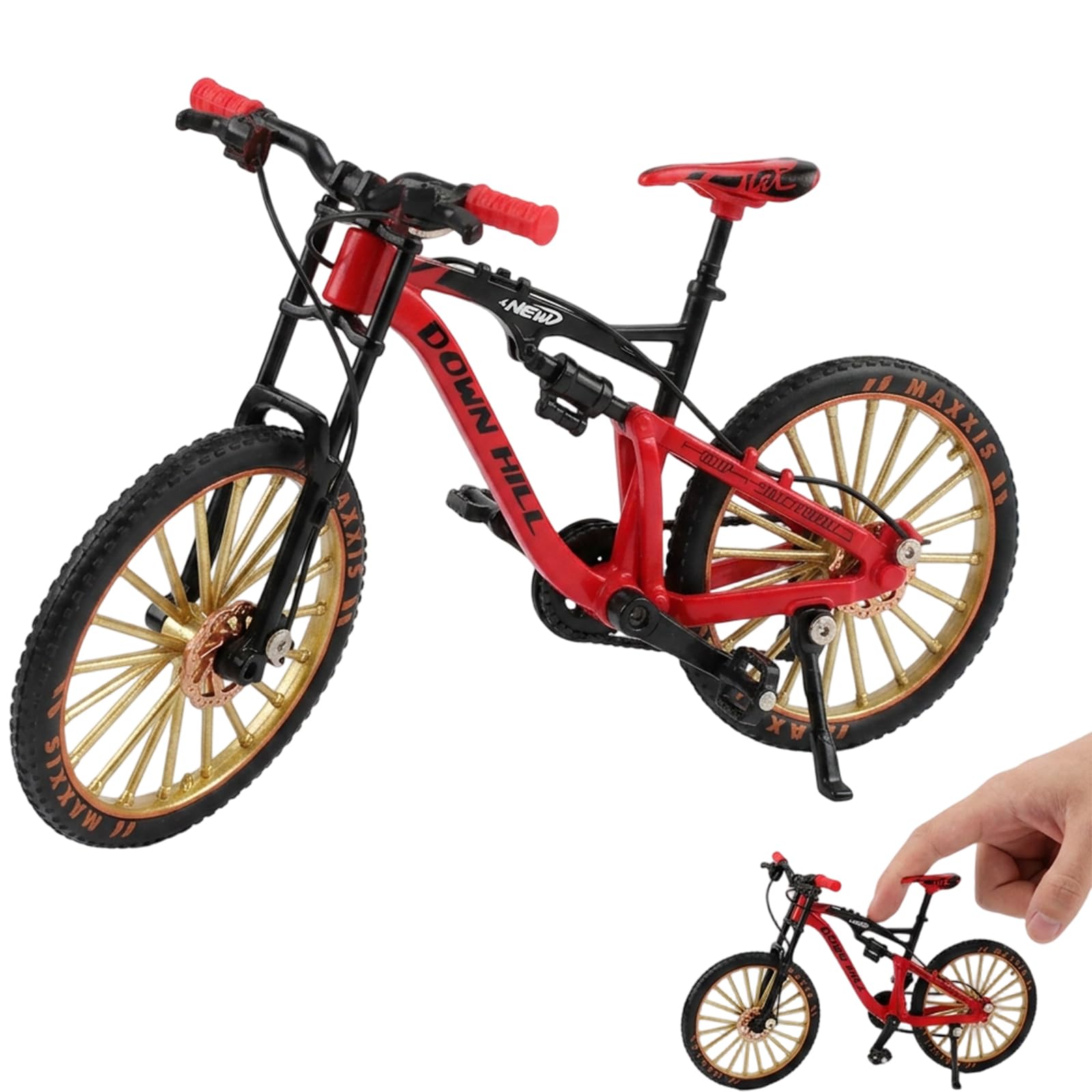 Bodeshis 1 Finger Bike, Finger Mountain Bike and Finger Toy Bikes, Miniature Cycling Toy, 18 x 7 x 10.5 cm Handheld Bicycle Model