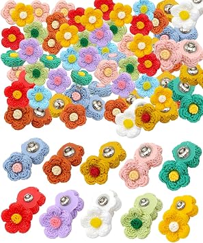 50 Pieces Tiny Flower Plastic Sewing Buttons with Metal Loop Shank Button Floral Fasteners for DIY Jewerly Jacket Sweater Bag Decorative Embellishment Multi