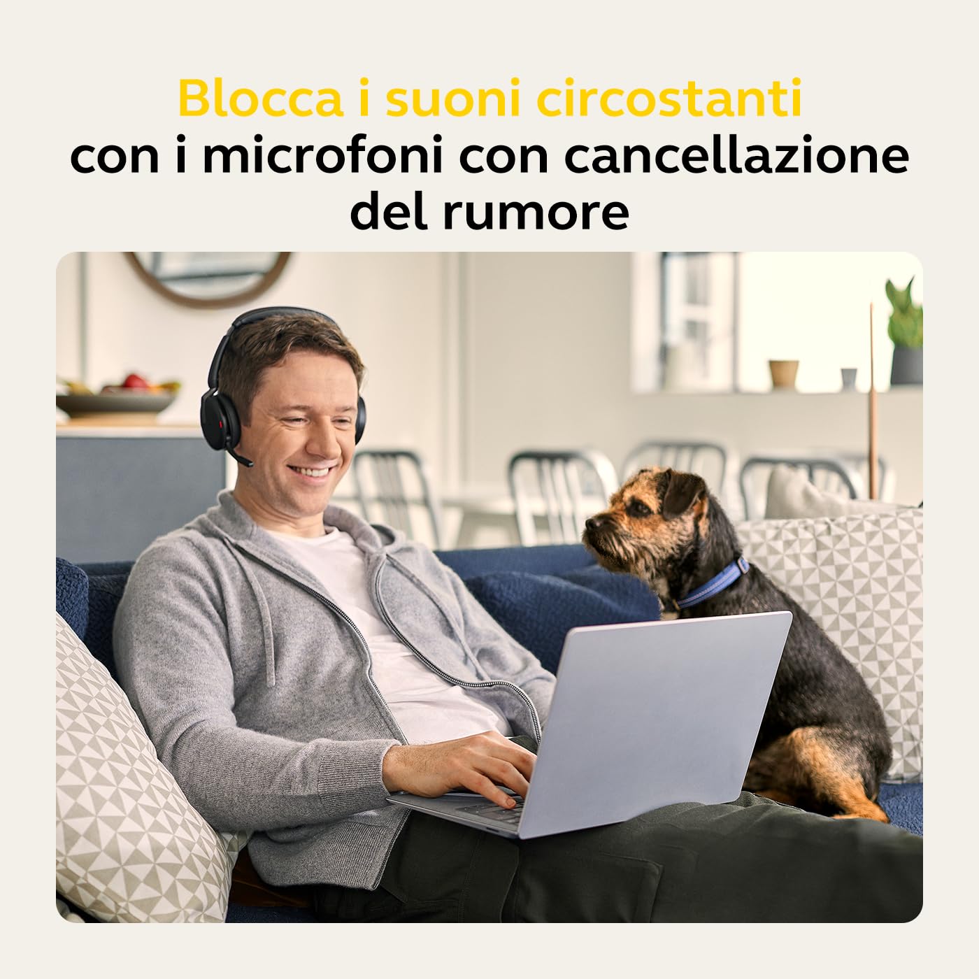 Jabra Evolve 2 65 Flex Cuffie Stereo Wireless Bluetooth, tecnologia di cancellazione del rumore Jabra ClearVoice e ANC ibrida Certificate per MS Teams Nero