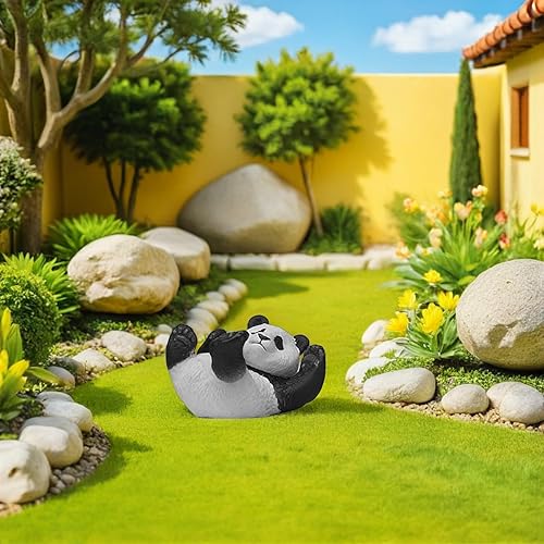 Miniatura 3 de Decoración de invierno Panda hecho a mano, adorno de escritorio, decoración de invierno, 4 piezas, figuras de pastel de animales, adorable