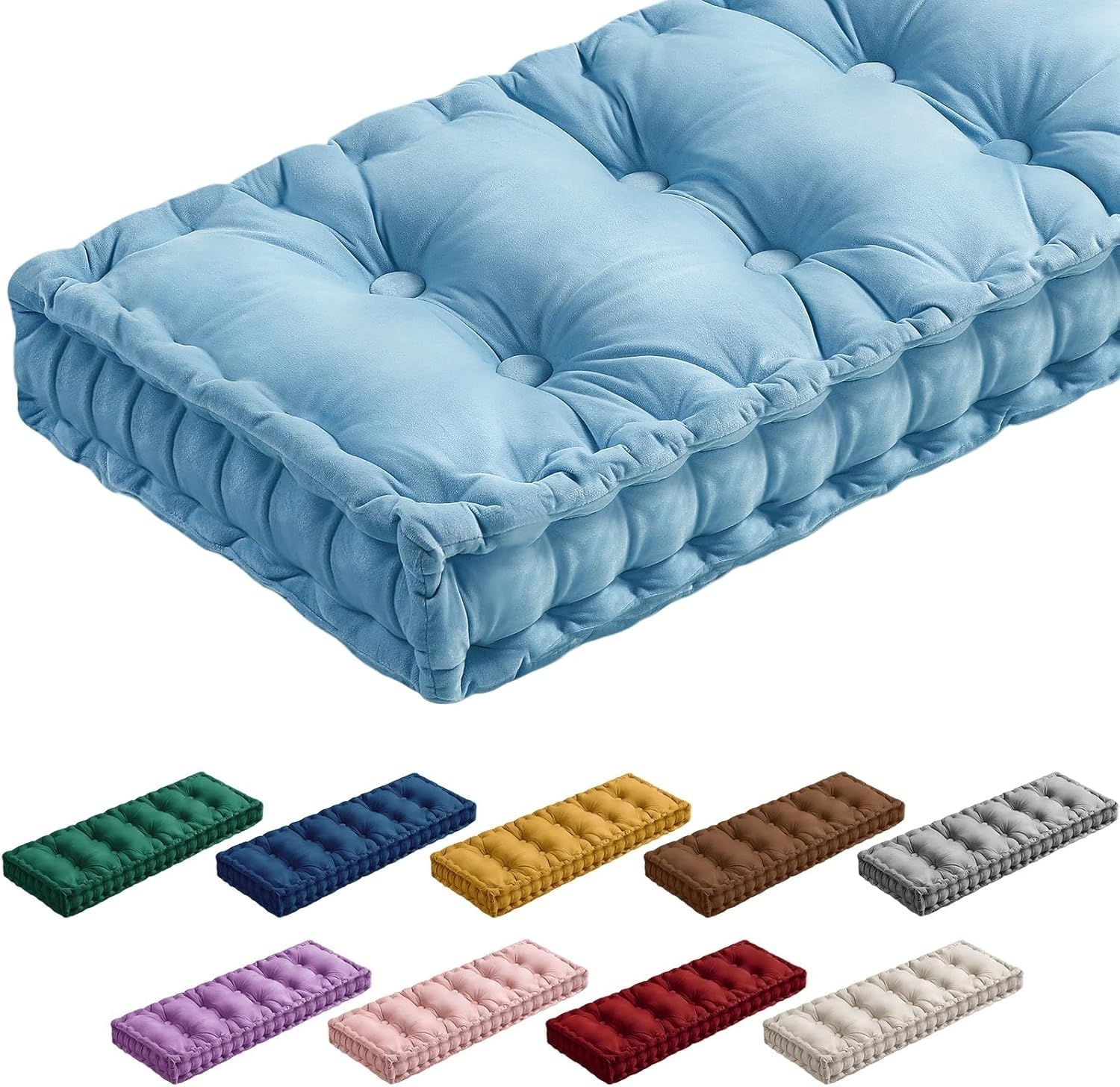 Matelas d'assise et de dossier rembourré en velours premium pour banc et canapé
