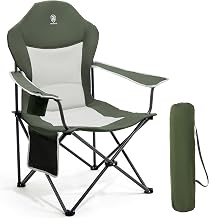 EVER ADVANCED Camping Chairs for Adults Heavy Duty Folding Chair Up to 160kg Oversized with High Back & Cup Holder & Side Pocket Comfy Camp Fold Up Chair