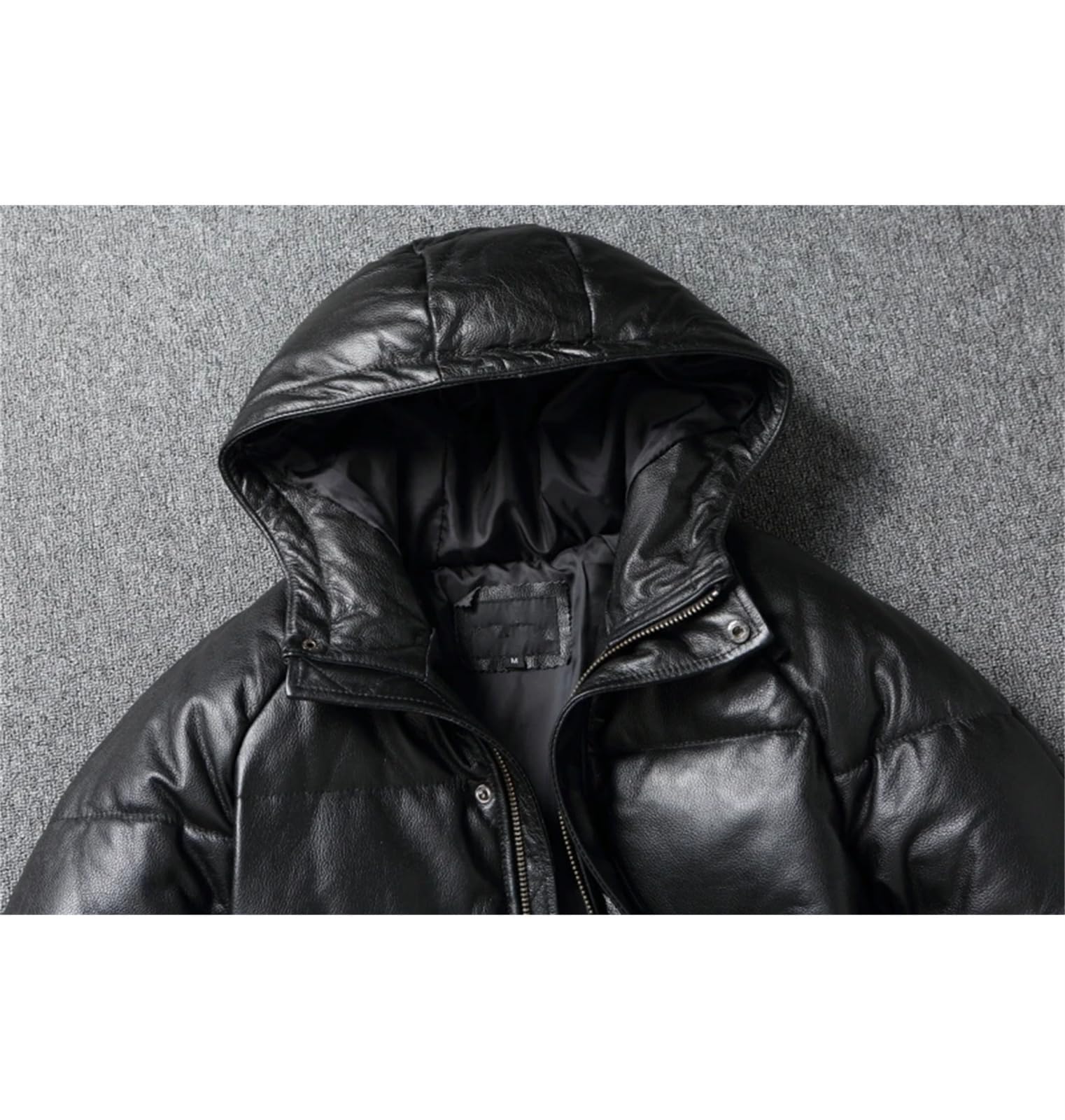 Giacca in pelle spessa da uomo con cappuccio caldo cappotto invernale lungo piumini cappotti in vera pelle di mucca
