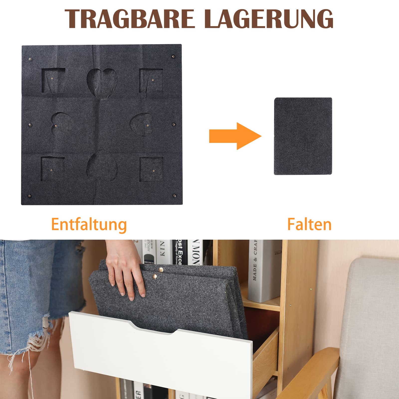 Katzenteppich, Interaktives Beschäftigung Katzen Spielmatte, Katzenbeschäftigung Spielteppich für intelligenzspielzeug mit Deiner Katze 100x100CM 1PCS (Grau)