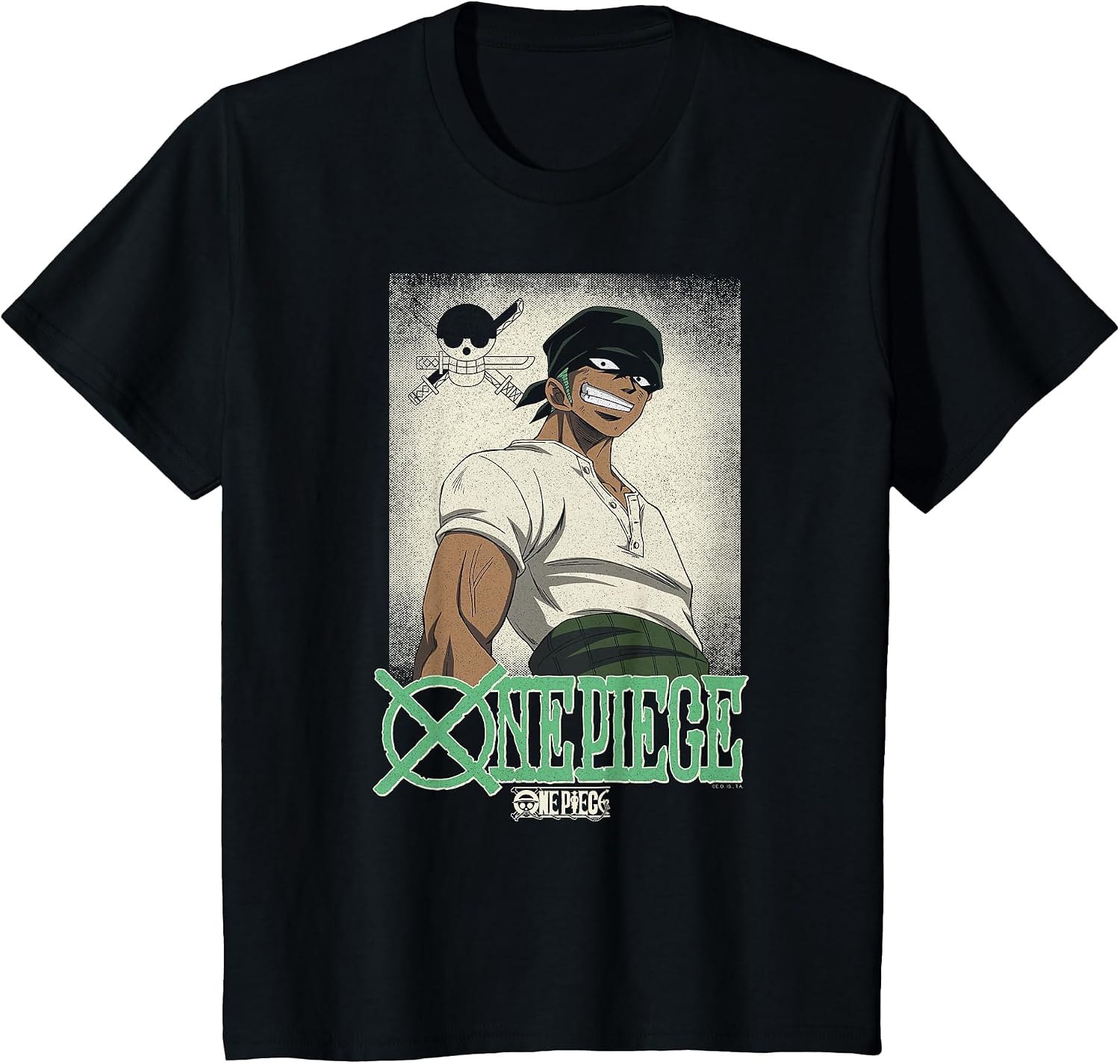 One Piece Anime Vintage Illustration Roronoa Zoro T-Shirt image 3