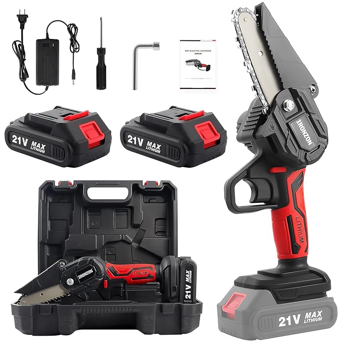 Buy IRONZON Mini Chainsaw Cordless 4 Inch Electric Mini Chainsaw with 2