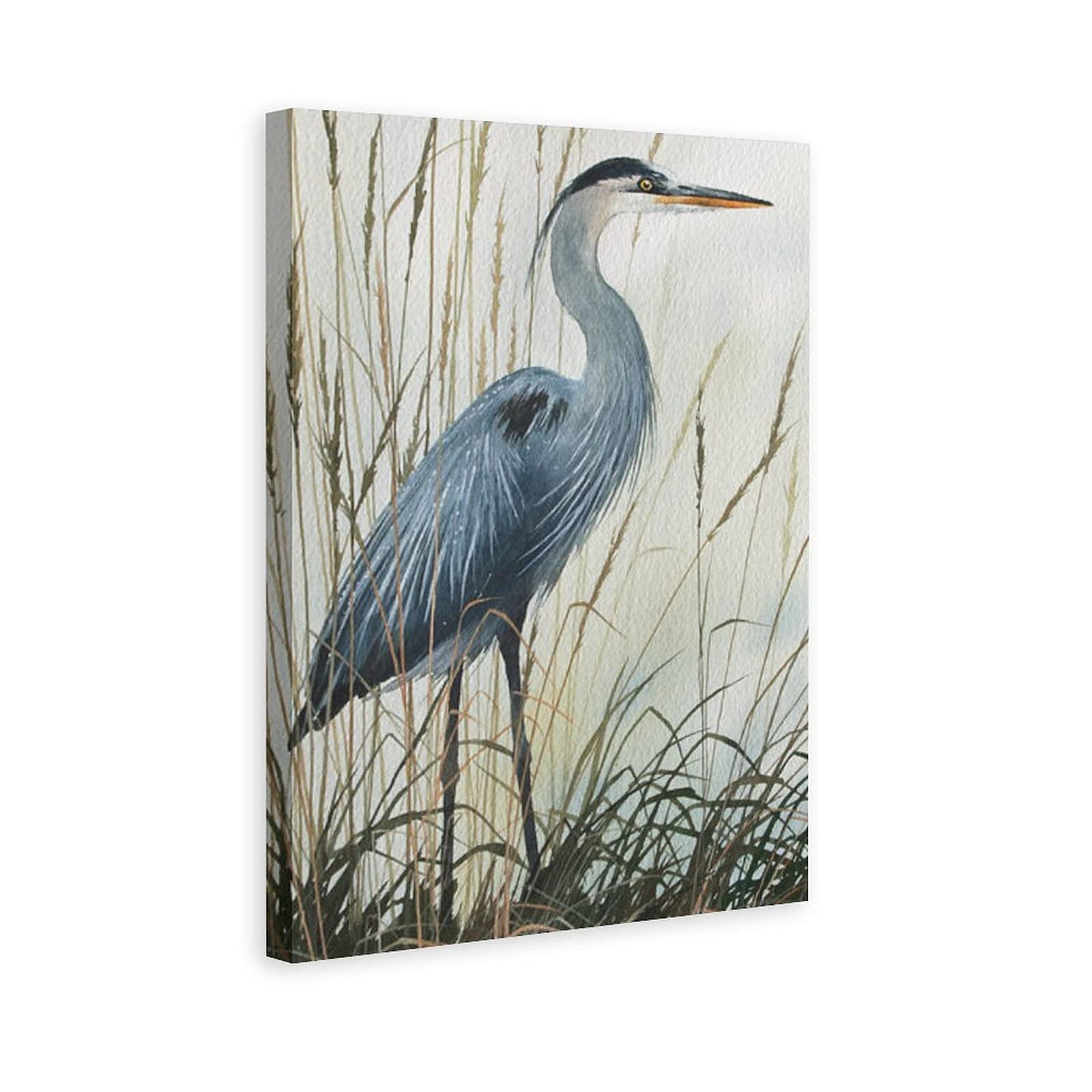 WAWSN Great Blue Heron American Bird 20 Canvas Poster Wall Art Decor Print Picture Paintings for Living Room Bedroom Decoration 16x24inchs(40x60cm)