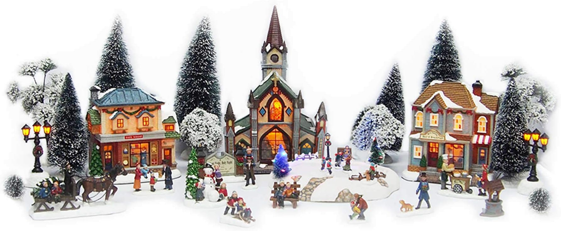 Christmas Village 30-Piece Battery-Operate Set Enjoy The Magic of The Christmas Season