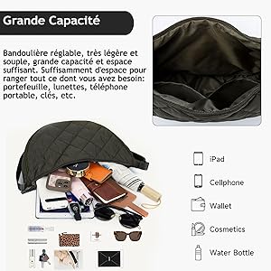 Sac Bandoulière En Nylon Matelassé - Femme