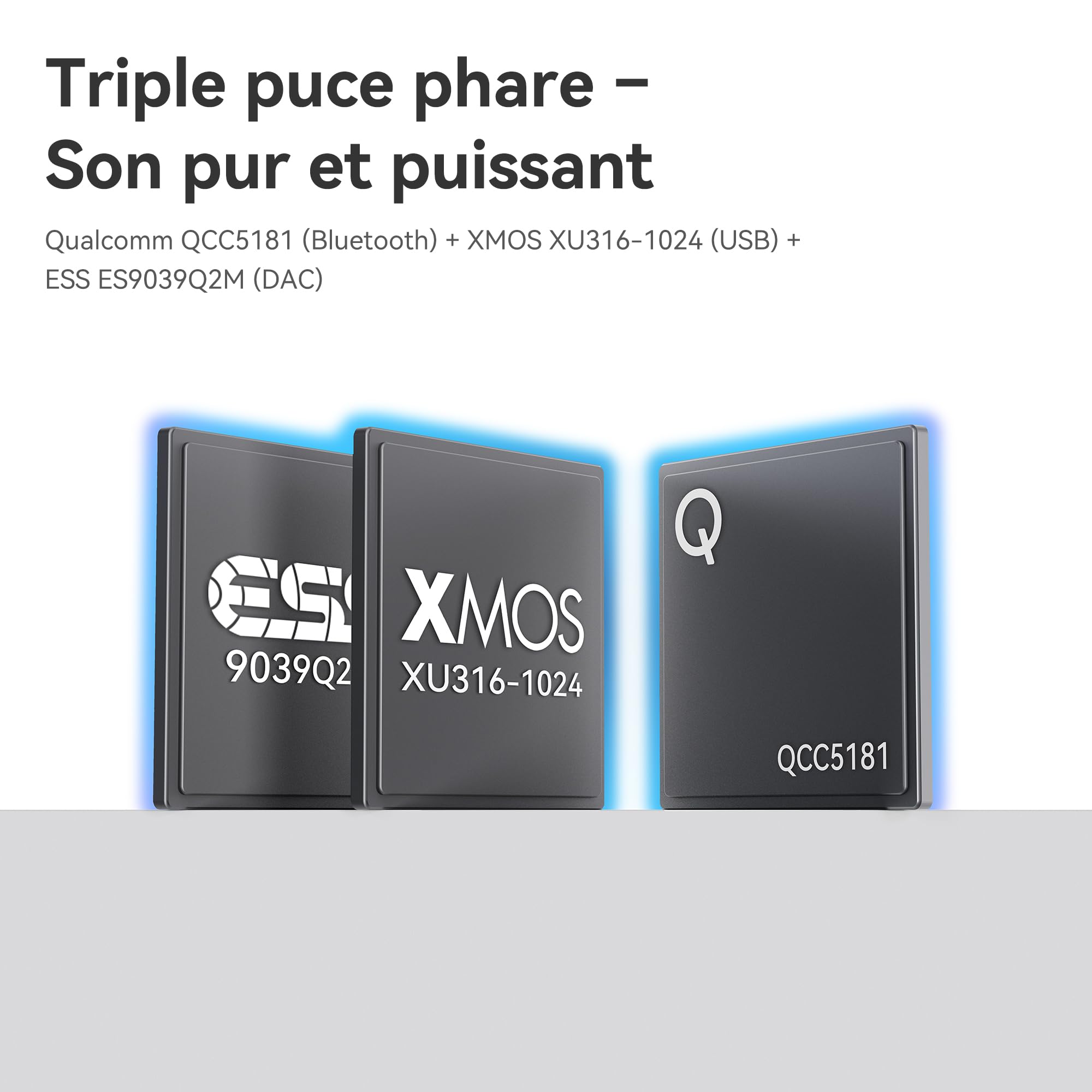 khadas Tea Pro DAC/AMP Hi-Res Portable, Amplificateur Casque Magnétique avec DAC ES9039Q2M, Sorties 3,5mm & 4,4mm, BT5.4, Batterie 2100mAh, Écran 0,95"