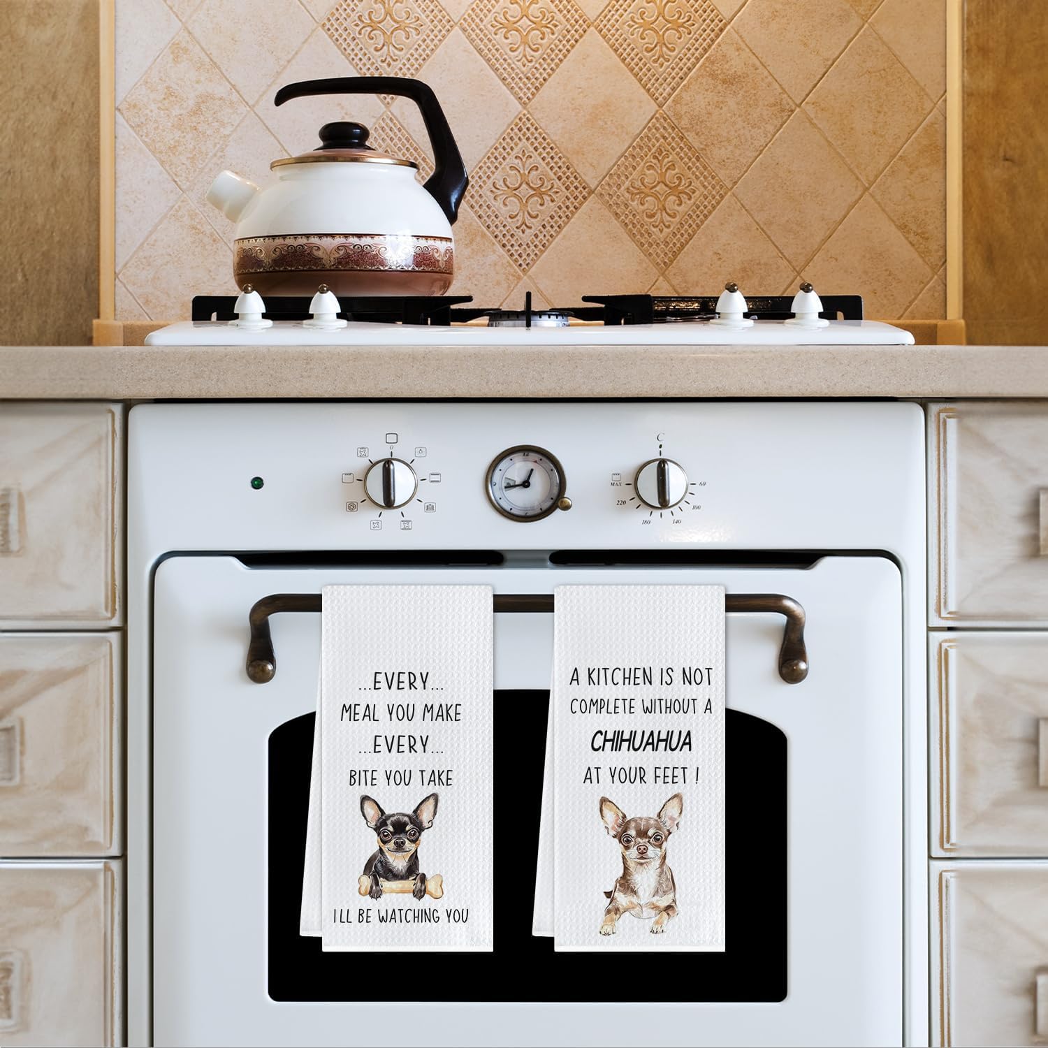 Chihuahua Gifts Kitchen Towels, Gifts for Chihuahua Lovers Women Men Dish Tea Towels, Dog Mom Dad Gift Decorative Hand Towel for Kitchen, 16x24 Inch Set of 2 - Image 5