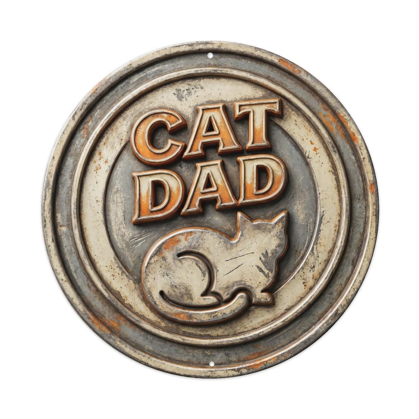 Cat Dad Nostalgic Living Ornament Retro Slogans Metal Tin Sign