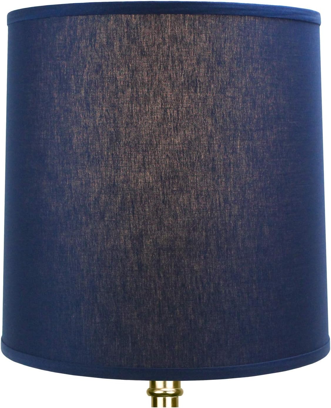 FenchelShades.com 14" Top Diameter x 15" Bottom Diameter x 15" Height Fabric Drum Lampshade Spider Hardware (Linen Navy Blue)