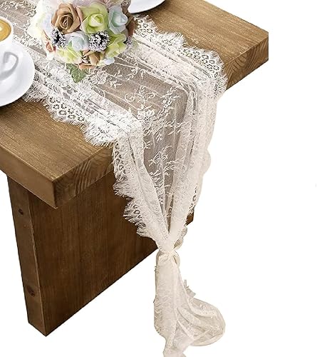 3 Pcs White Lace Table Runner 14 x 120 Inch