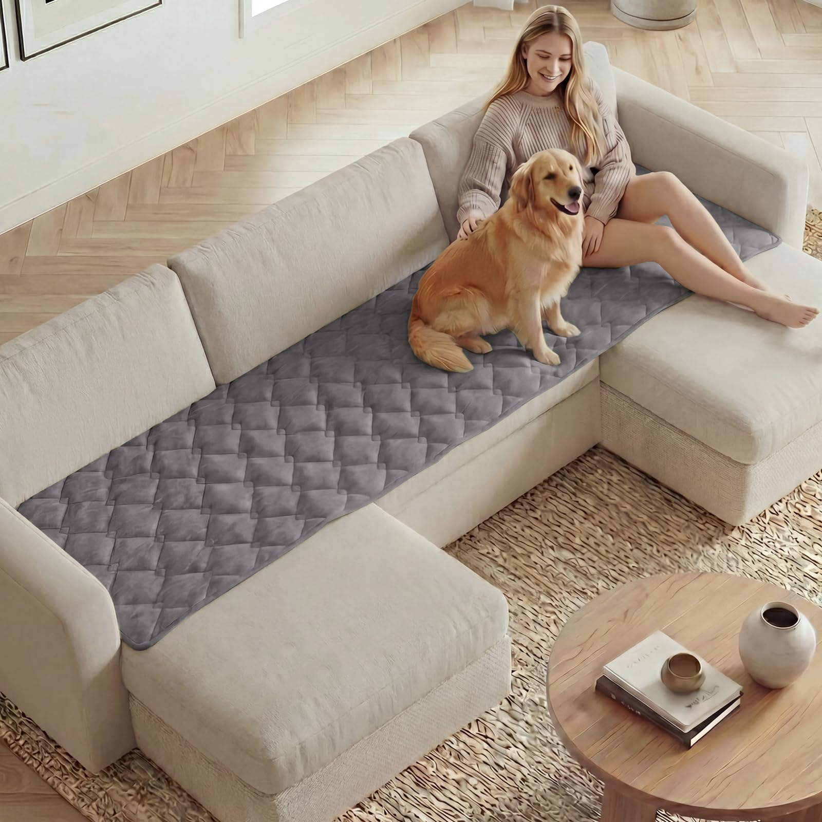 Amazon.com: H.VERSAILTEX Chenille Couch Cover for Dogs Washable