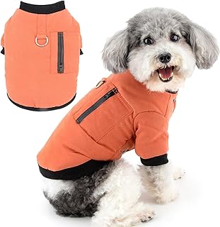 Zunea Dog Winter Coats for Small Dogs Soft Warm Fleece Lined Puppy Clothes with Leash Ring Cold Weather Pet Girl Boy Apparel Windproof Coat with Zipper Pocket Doggie Chihuahua Clothing Orange XL