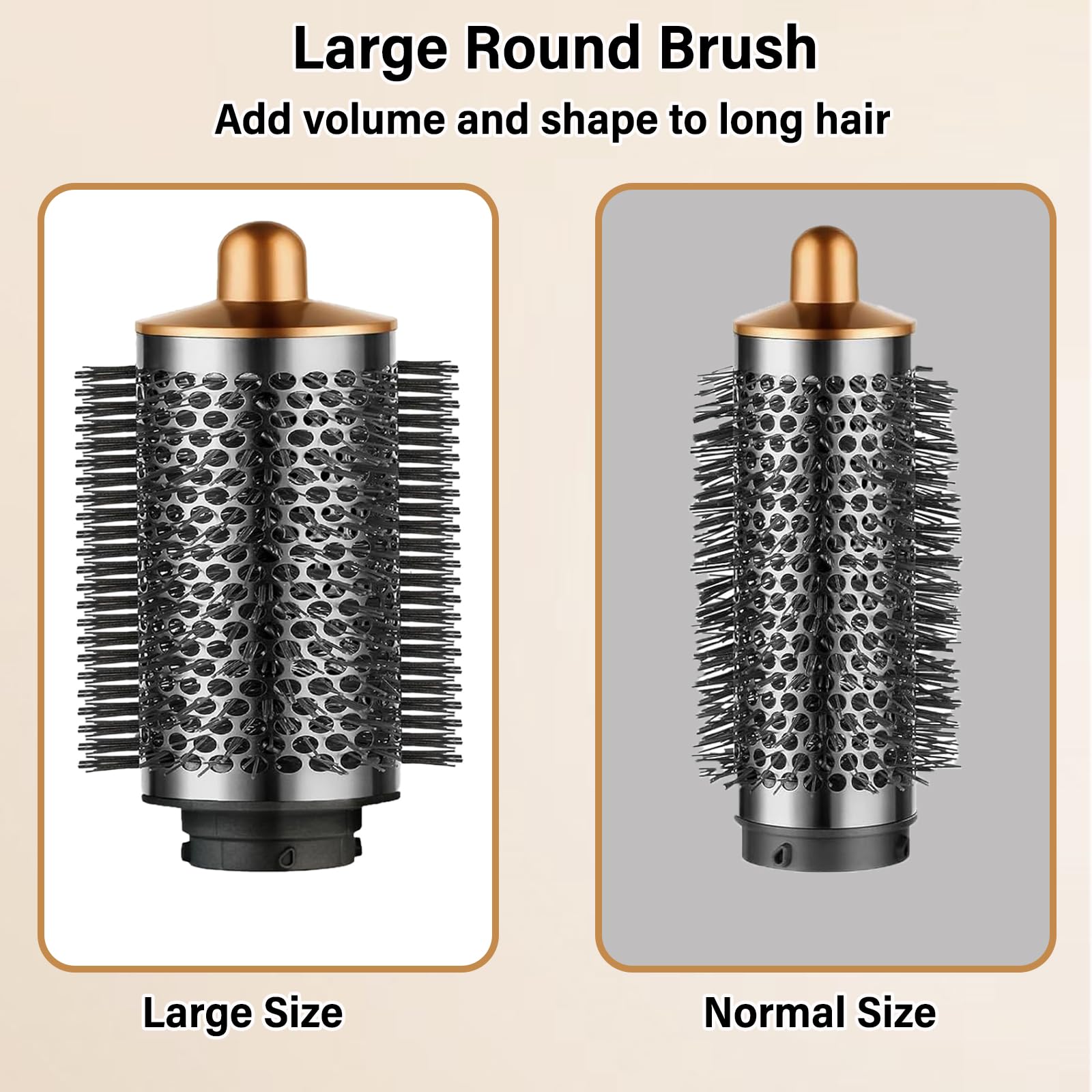 CHUANCHENG Spazzola volumizzante rotonda grande per Dyson per styler Airwrap HS01 HS05 per asciugacapelli Dyson con adattatore, oro