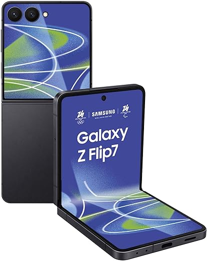 Samsung Galaxy Z Flip7 Smartphone AI pieghevole, 3 anni di Garanzia del produttore, RAM 12GB, 512GB, Display 4,1" Super AMOLED/6,9" Dynamic AMOLED 2X, Fotocamera 50MP, Blue Shadow [Versione italiana]