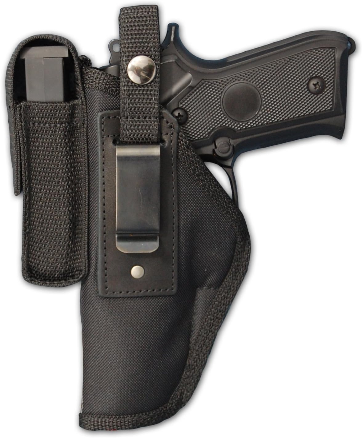 Barsony New Gun OWB Belt Holster w/Magazine Pouch for Full Size 9mm 40 45 Pistols