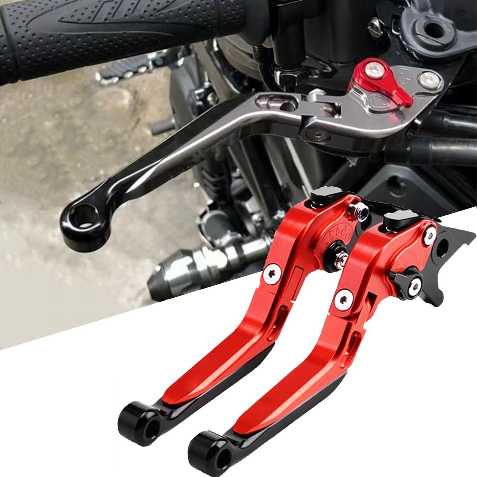 2 Pièces Frein et Embrayage Accessoires Moto pour Husqvarna 701 Vitpilen, Levier De Frein Et d'embrayage De Moto Guidon Levier Moto, Poignées De Guidon Extrémités,C Black+Gray