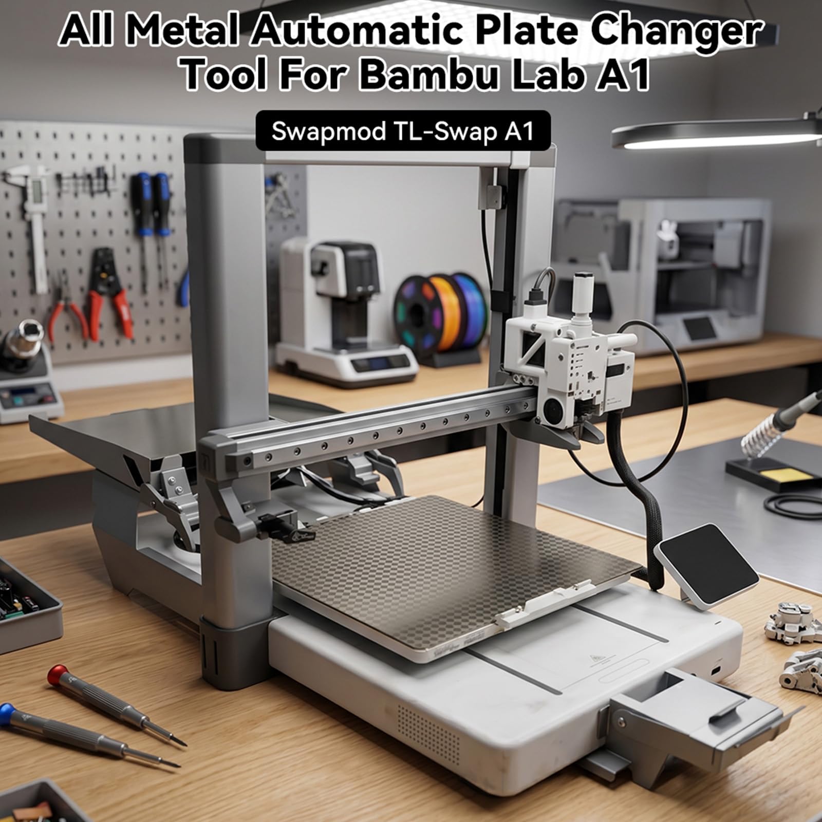 Ensemble de matériel de changement de plaque pour imprimante 3D de laboratoire de bureau, accessoires de remplacement de plaques mécaniques en métal avec supports préconstruits, rails et pièces de