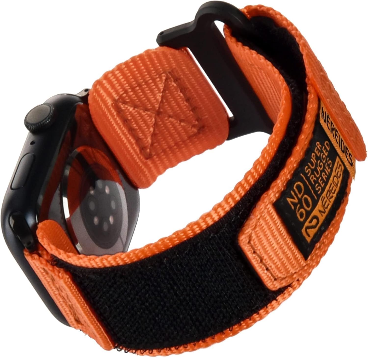 compatible with apple watch band ultra 1/2, nylon sports strap with woven design for 49mm (l, orange) orange 49mm l
