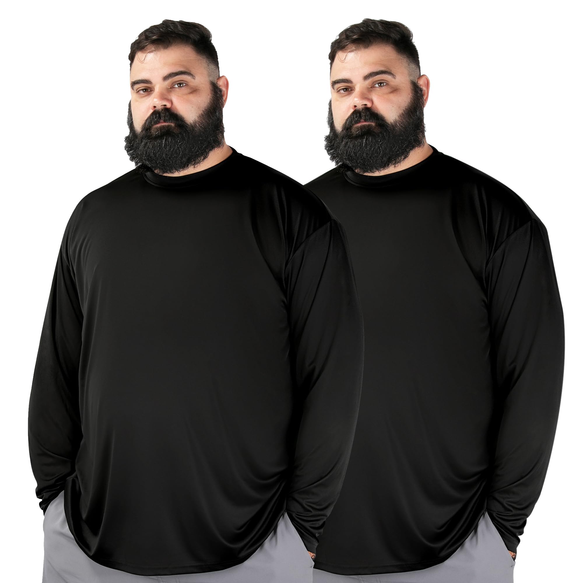 Men’s Big and Tall Long Sleeve Moisture Wicking 2 Pack
