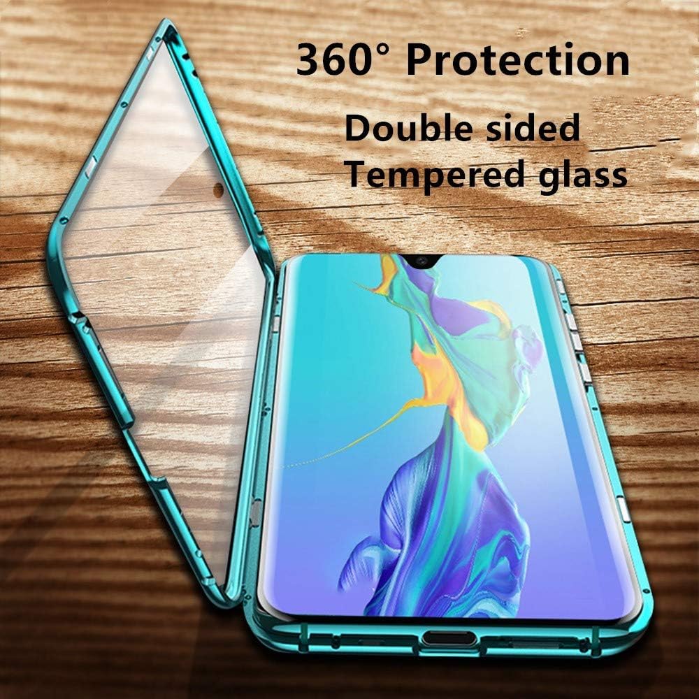 Case for Samsung Galaxy S20 Plus Cover Adsorption Magnetic Metal Bumper Frame with Transparent Tempered Glass Front and Back 360 Degrees Full Body Protection Case Shockproof Ultra Slim Cover,Black - Image 5