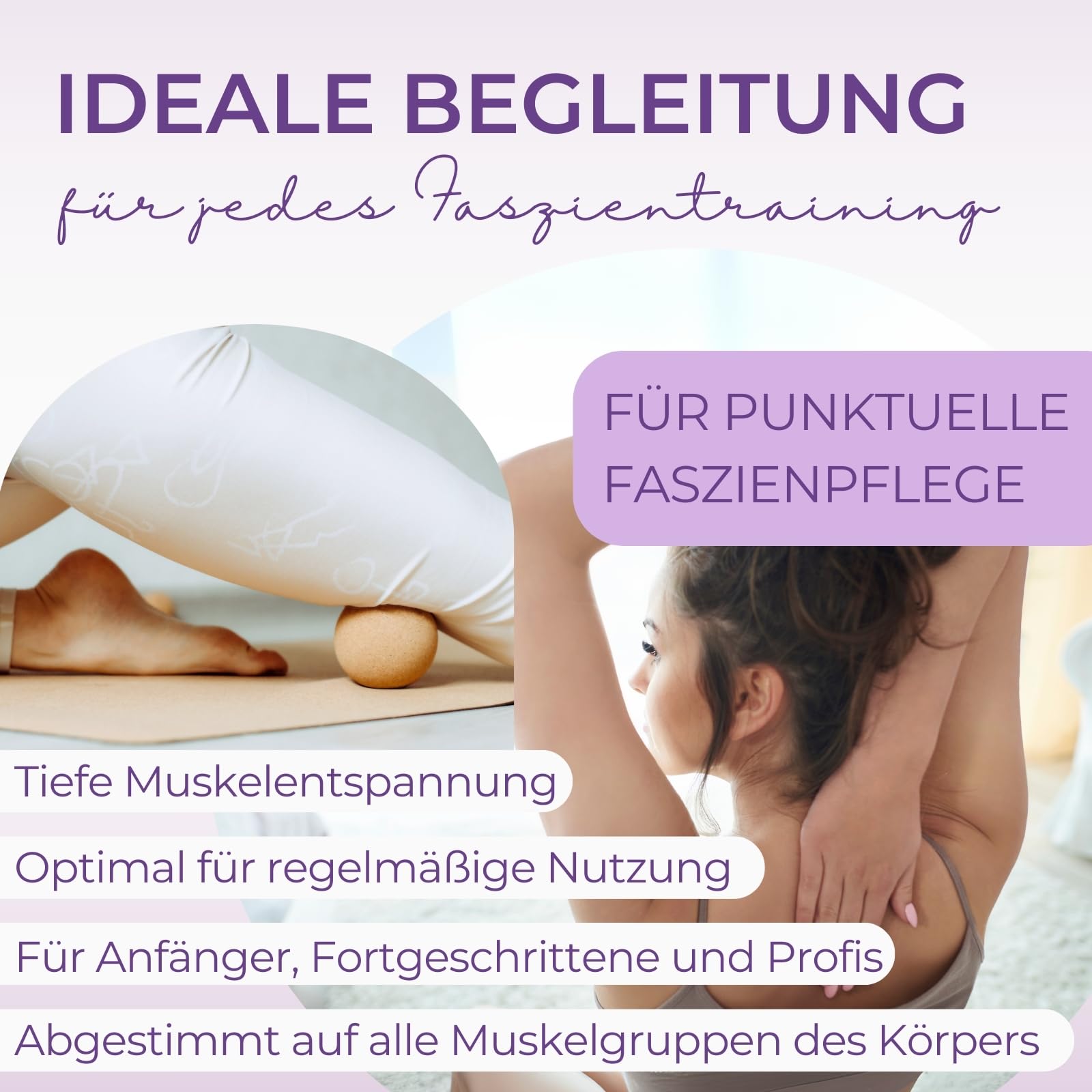 EMMAfit Kork Faszienset I Set aus 2x Faszienrolle + 1x Faszienball + 1x Twin-Ball I Set für Triggerpunkt-Massage & Faszientraining I hygienisch & umweltfreundlich I Selbstmassage-Set aus Kork
