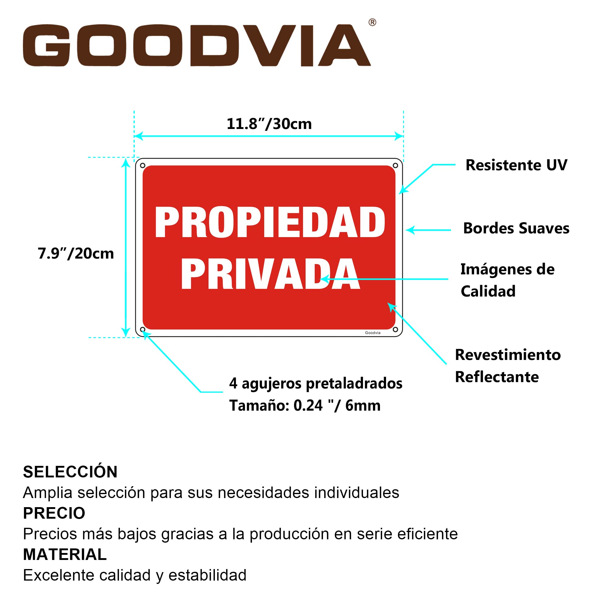Grande (2 Unidades) Placa De Propriedade Privada Sem Invasão, Placas Metálicas Refletivas De Alumínio De 30 X 30 Cm, Resistente Ao Desbotamento, à Prova De Intempéries, Uso Interno Ou Externo