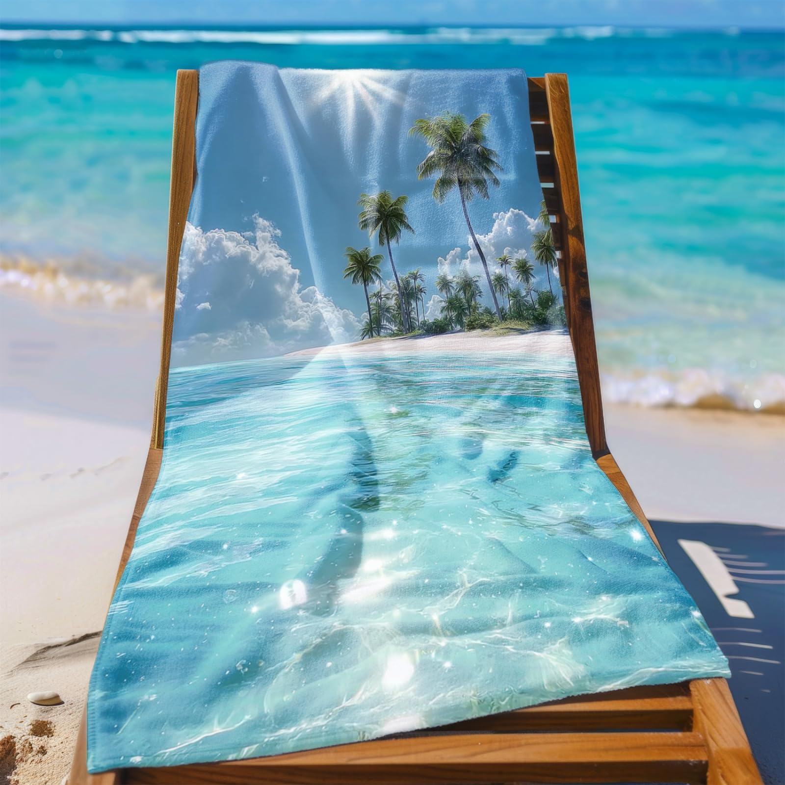 Blue Ocean Microfibre Towel for Women Men,Gym Towel for Travel Swim Camping,Quick Fast Dry,Travel Essentials,Swimming