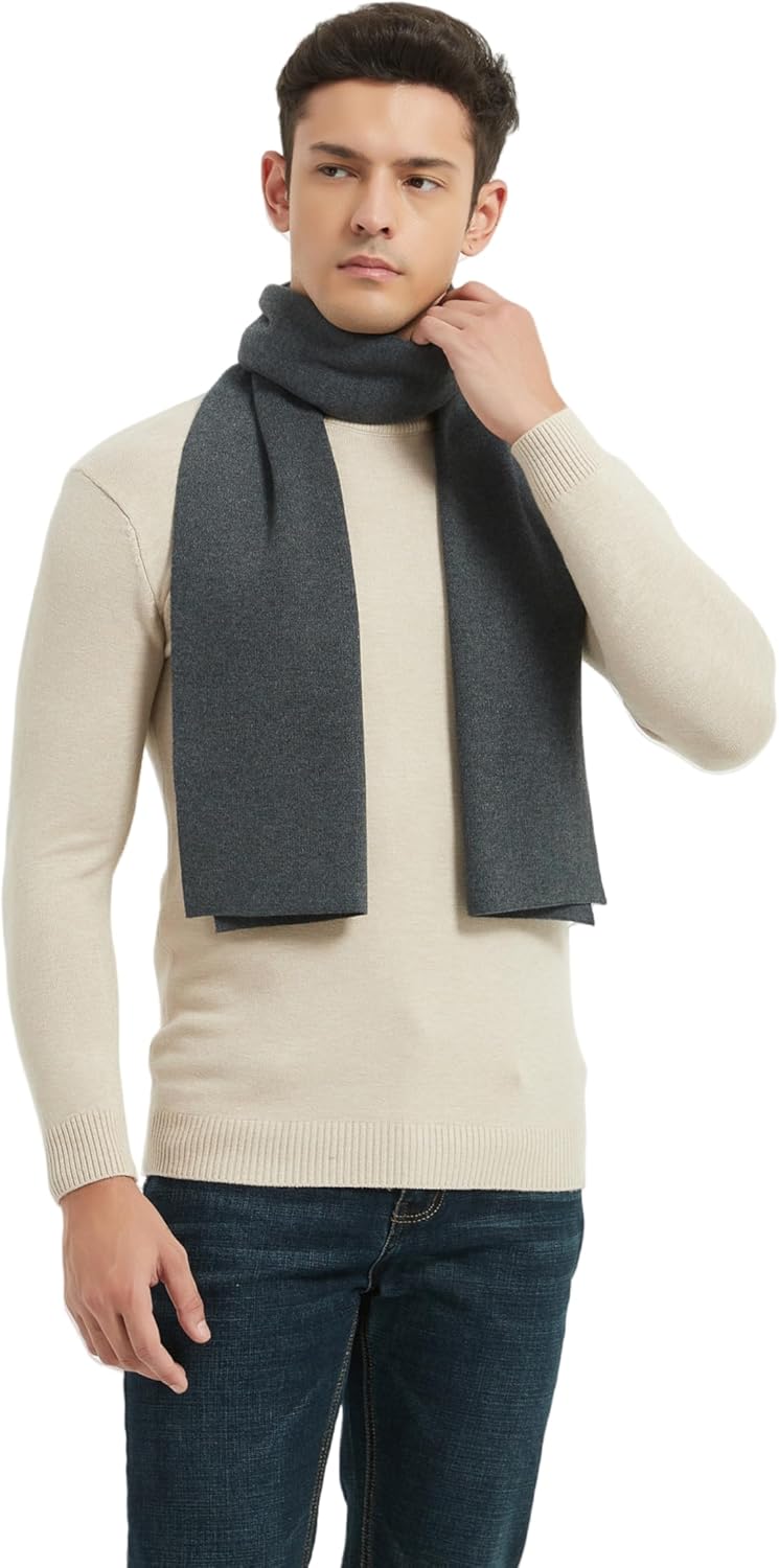 Mens Classic Winter Scarf Cashmere Winter Scarves Long Plain Fashion Formal Soft Scarf for Men - Image 3