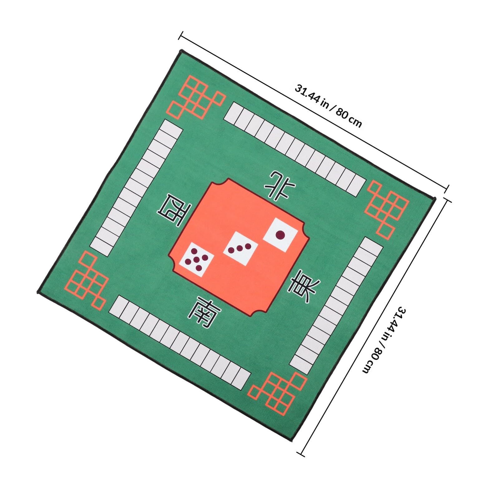 Tapete Cuadrado para Mesa de Dominó y Juegos de Mesa, Antideslizante de Goma Verde, Decorativo y Lavable para Uso en Interiores